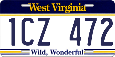 WV license plate 1CZ472