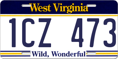 WV license plate 1CZ473