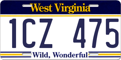 WV license plate 1CZ475