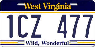 WV license plate 1CZ477