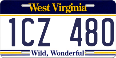 WV license plate 1CZ480