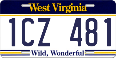 WV license plate 1CZ481