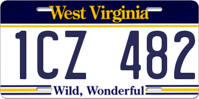 WV license plate 1CZ482