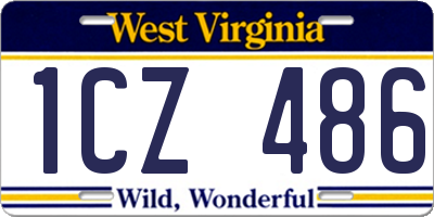 WV license plate 1CZ486