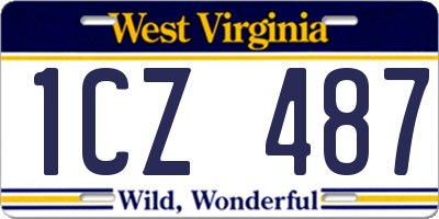 WV license plate 1CZ487