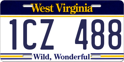 WV license plate 1CZ488