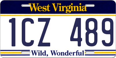 WV license plate 1CZ489