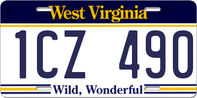 WV license plate 1CZ490