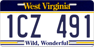 WV license plate 1CZ491