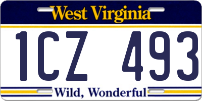 WV license plate 1CZ493