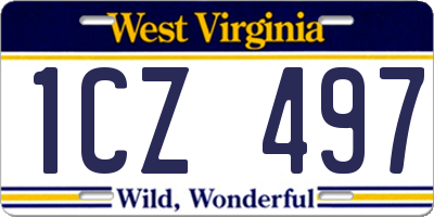 WV license plate 1CZ497