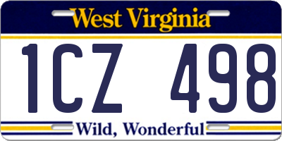 WV license plate 1CZ498