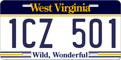 WV license plate 1CZ501