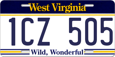 WV license plate 1CZ505