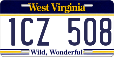 WV license plate 1CZ508