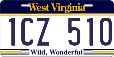WV license plate 1CZ510