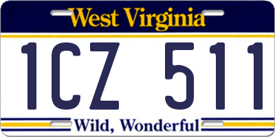 WV license plate 1CZ511