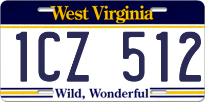 WV license plate 1CZ512