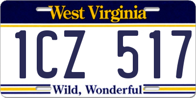 WV license plate 1CZ517