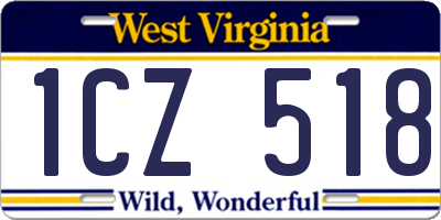 WV license plate 1CZ518