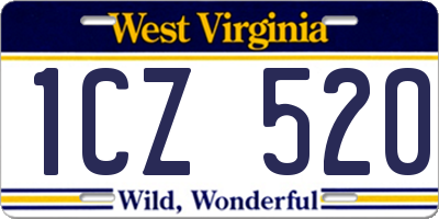 WV license plate 1CZ520