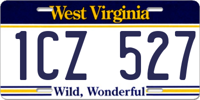 WV license plate 1CZ527