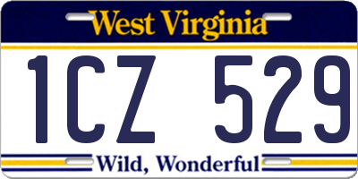 WV license plate 1CZ529