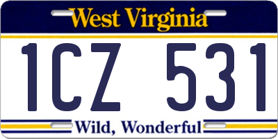 WV license plate 1CZ531