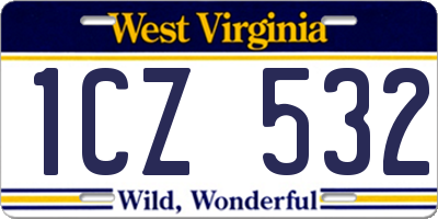 WV license plate 1CZ532