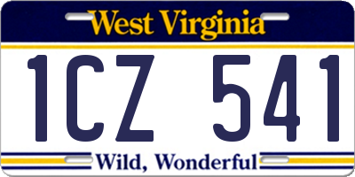 WV license plate 1CZ541