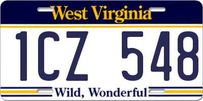 WV license plate 1CZ548
