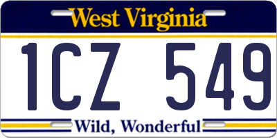 WV license plate 1CZ549