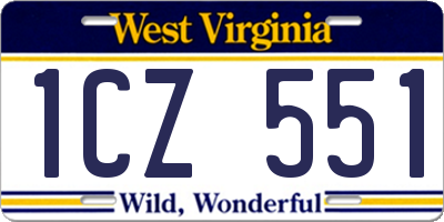 WV license plate 1CZ551