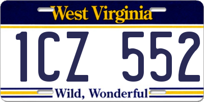 WV license plate 1CZ552