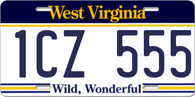 WV license plate 1CZ555