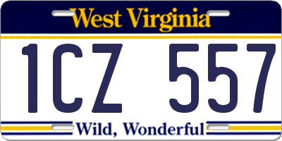WV license plate 1CZ557