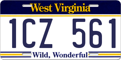 WV license plate 1CZ561