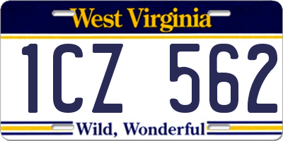 WV license plate 1CZ562