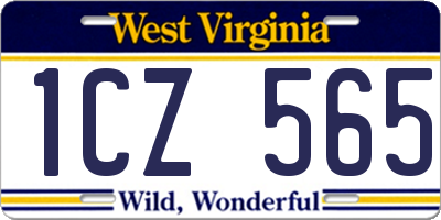 WV license plate 1CZ565