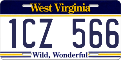 WV license plate 1CZ566