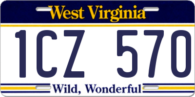 WV license plate 1CZ570