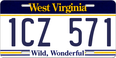 WV license plate 1CZ571