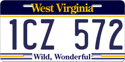 WV license plate 1CZ572