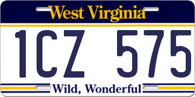 WV license plate 1CZ575