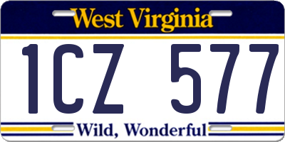 WV license plate 1CZ577