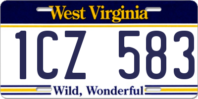 WV license plate 1CZ583