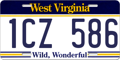 WV license plate 1CZ586