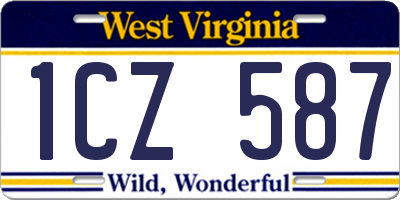 WV license plate 1CZ587