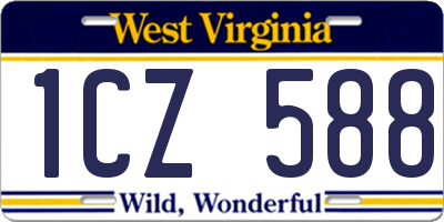 WV license plate 1CZ588