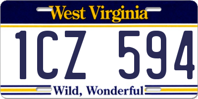 WV license plate 1CZ594